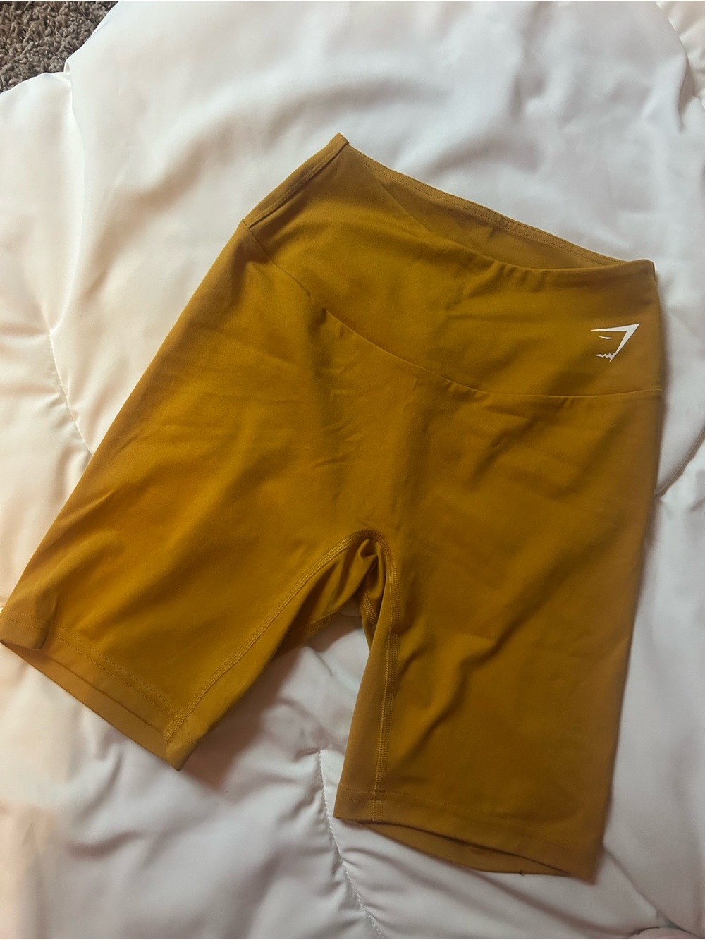Gymshark Women’s High-Waist Cycling Shorts in Mustard Yellow